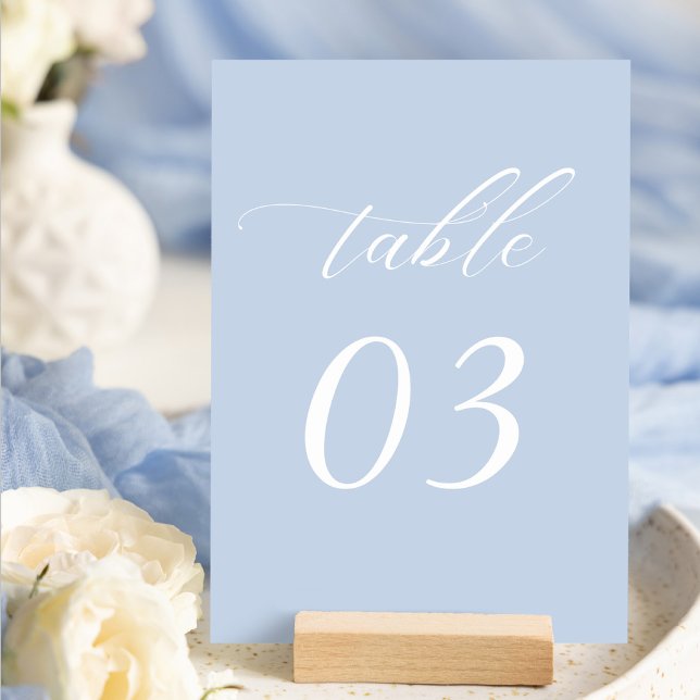 Tarjeta De Mesa Elegante Boda azul turbio (Subido por el creador)