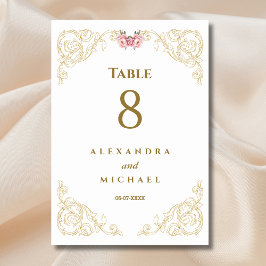 Tarjeta De Mesa Elegante Boda barroco ornato