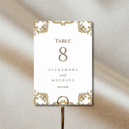 Tarjeta De Mesa Elegante Boda barroco ornato