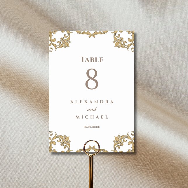 Tarjeta De Mesa Elegante Boda barroco ornato (Subido por el creador)
