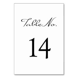 Tarjeta De Mesa Elegante Boda blanco caligrafía Minimalista