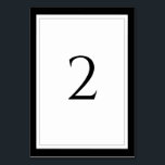 Tarjeta De Mesa Elegante Boda blanco y negro<br><div class="desc">Este diseño presenta un elegante borde negro, gris y blanco. Un sencillo diseño de tarjeta de número de tabla boda minimalista personalizado con elementos modernos, negros, blancos y grises. También hay disponibles invitaciones de boda coincidentes y otros artículos de papelería. Personalizar el número y compra cada número de tabla individualmente...</div>