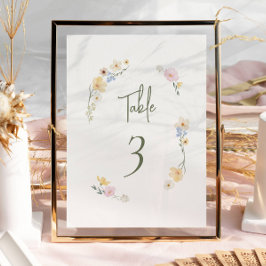 Tarjeta De Mesa Elegante Boda Boho Moda Pastel Flores