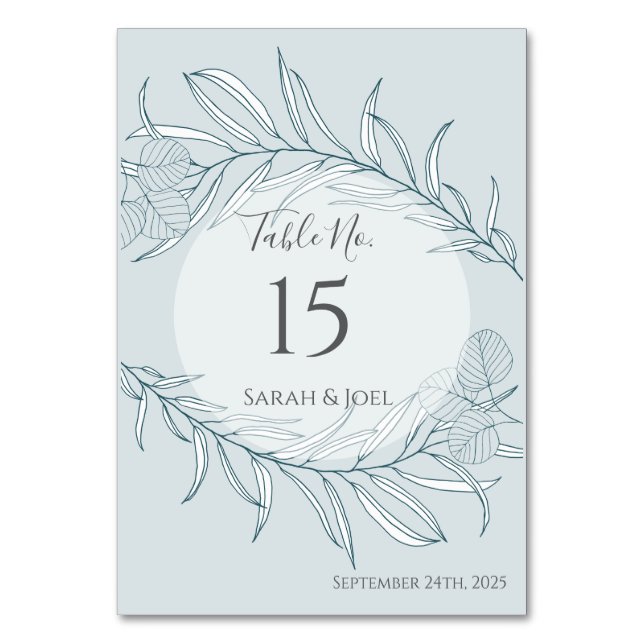 Tarjeta De Mesa Elegante Boda Boho Wildflower (Anverso)