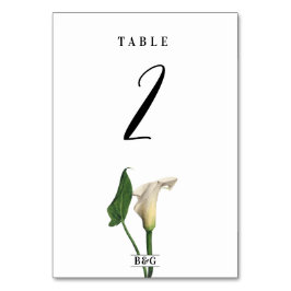 Tarjeta De Mesa Elegante Boda botánico de Calla Blanca Lily Green