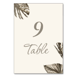 Tarjeta De Mesa Elegante Boda botánico de oro moderno