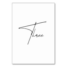 Elegante Boda caligráfico Cuadro 3 Número de tabla