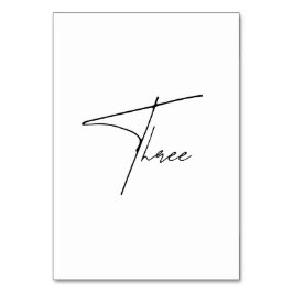 Tarjeta De Mesa Elegante Boda caligráfico Cuadro 3 Número de tabla