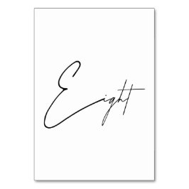 Tarjeta De Mesa Elegante Boda caligráfico Cuadro 8 Número de tabla