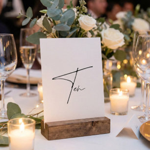 Tarjeta De Mesa Elegante Boda caligráfico Tabla 10 número de tabla