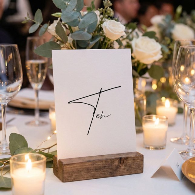 Tarjeta De Mesa Elegante Boda caligráfico Tabla 10 número de tabla (Subido por el creador)