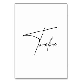 Tarjeta De Mesa Elegante Boda caligráfico Tabla 12 número de tabla
