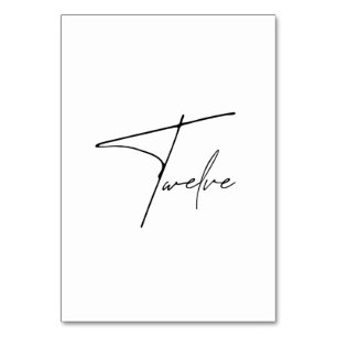 Tarjeta De Mesa Elegante Boda caligráfico Tabla 12 número de tabla