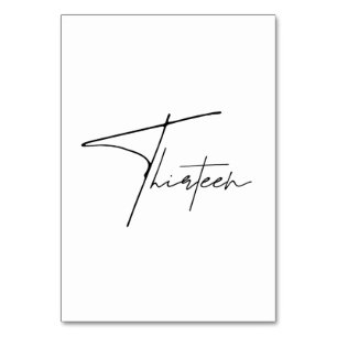 Tarjeta De Mesa Elegante Boda caligráfico Tabla 13 número de tabla