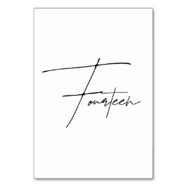 Tarjeta De Mesa Elegante Boda caligráfico Tabla 14 número de tabla