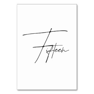 Tarjeta De Mesa Elegante Boda caligráfico Tabla 15 número de tabla