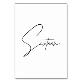 Tarjeta De Mesa Elegante Boda caligráfico Tabla 16 número de tabla