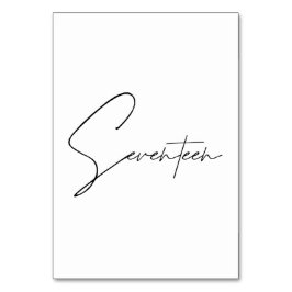 Tarjeta De Mesa Elegante Boda caligráfico Tabla 17 número de tabla