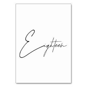 Tarjeta De Mesa Elegante Boda caligráfico Tabla 18 número de tabla