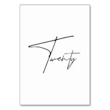 Elegante Boda caligráfico Tabla 20 número de tabla