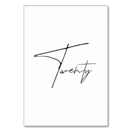 Tarjeta De Mesa Elegante Boda caligráfico Tabla 20 número de tabla