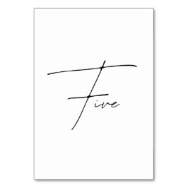 Tarjeta De Mesa Elegante Boda caligráfico Tabla 5 Número de tabla