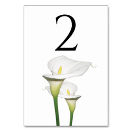 Tarjeta De Mesa Elegante Boda Calla Lilies Blanco