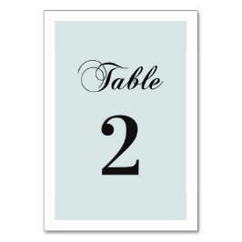 Tarjeta De Mesa Elegante boda clásica azul. Caligrafía simple