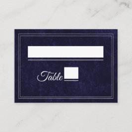 Tarjeta De Mesa Elegante Boda Clásica de Azul Marino