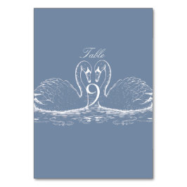Tarjeta De Mesa Elegante Boda Clásica Polvo Azul 