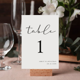 Tarjeta De Mesa Elegante Boda clásico blanco y negro