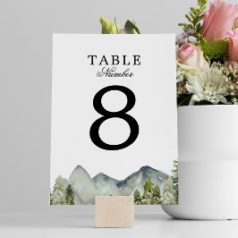 Tarjeta De Mesa Elegante Boda clásico de acuarela de los bosques d