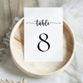 Tarjeta De Mesa Elegante Boda Clásico de Caligrafía