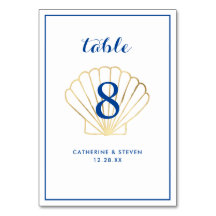 Elegante Boda costero de la concha dorada