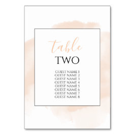 Tarjeta De Mesa Elegante Boda de acuarela Nombres de invitados