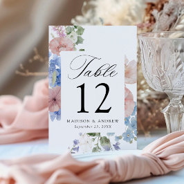 Tarjeta De Mesa Elegante Boda de acuarela romántica floral