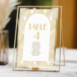 Tarjeta De Mesa Elegante Boda de Art Deco Blanco y Blanco<br><div class="desc">Este es un elegante oro blanco geométrico Art Deco Boda número de tabla con nombres!</div>