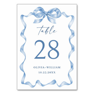 Tarjeta De Mesa Elegante Boda de barniz azul turbio