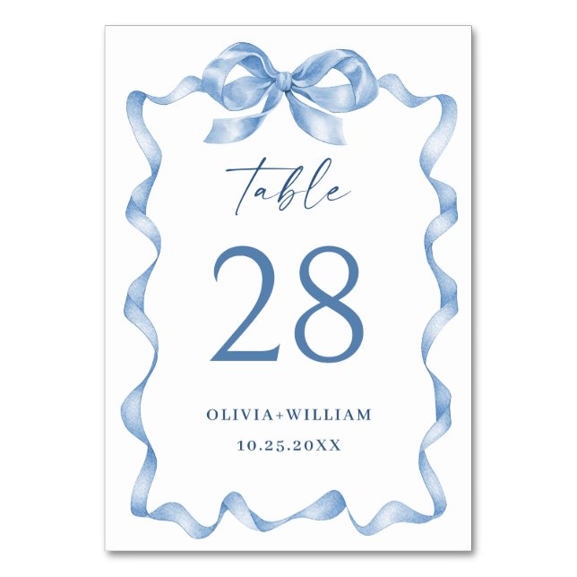 Tarjeta De Mesa Elegante Boda de barniz azul turbio (Anverso)