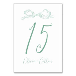 Tarjeta De Mesa Elegante Boda de barniz de color verde claro