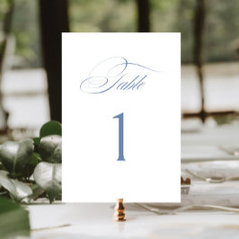 Tarjeta De Mesa Elegante Boda de caligrafía azul turquesa