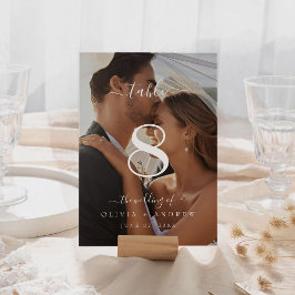 Tarjeta De Mesa Elegante Boda de caligrafía clásica