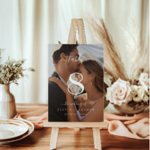 Tarjeta De Mesa Elegante Boda de caligrafía clásica