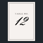 Tarjeta De Mesa Elegante Boda de caligrafía de marco negro formal<br><div class="desc">Elegante cuadro negro formal caligrafía Boda número de tabla</div>
