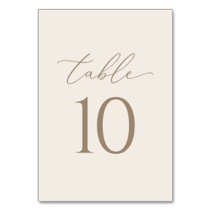 Tarjeta De Mesa Elegante Boda de caligrafía de marfil y oro