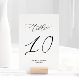 Tarjeta De Mesa Elegante Boda de caligrafía moderna Tabla 10