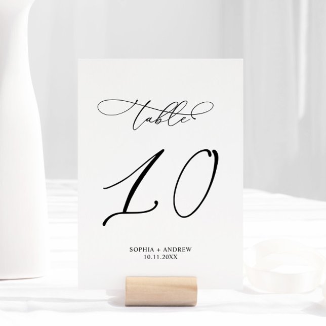 Tarjeta De Mesa Elegante Boda de caligrafía moderna Tabla 10 (Subido por el creador)