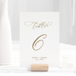 Tarjeta De Mesa Elegante Boda de caligrafía moderna Tabla 6