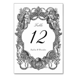 Tarjeta De Mesa Elegante Boda de cuadro de tela barroco vintage