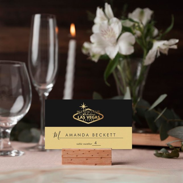 Tarjeta De Mesa Elegante Boda de Destino de Las Vegas (Subido por el creador)
